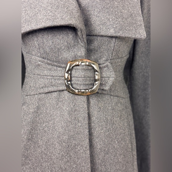 jessica simpson XS wool long black coat oversized collar fully lined - Picture 9 of 17